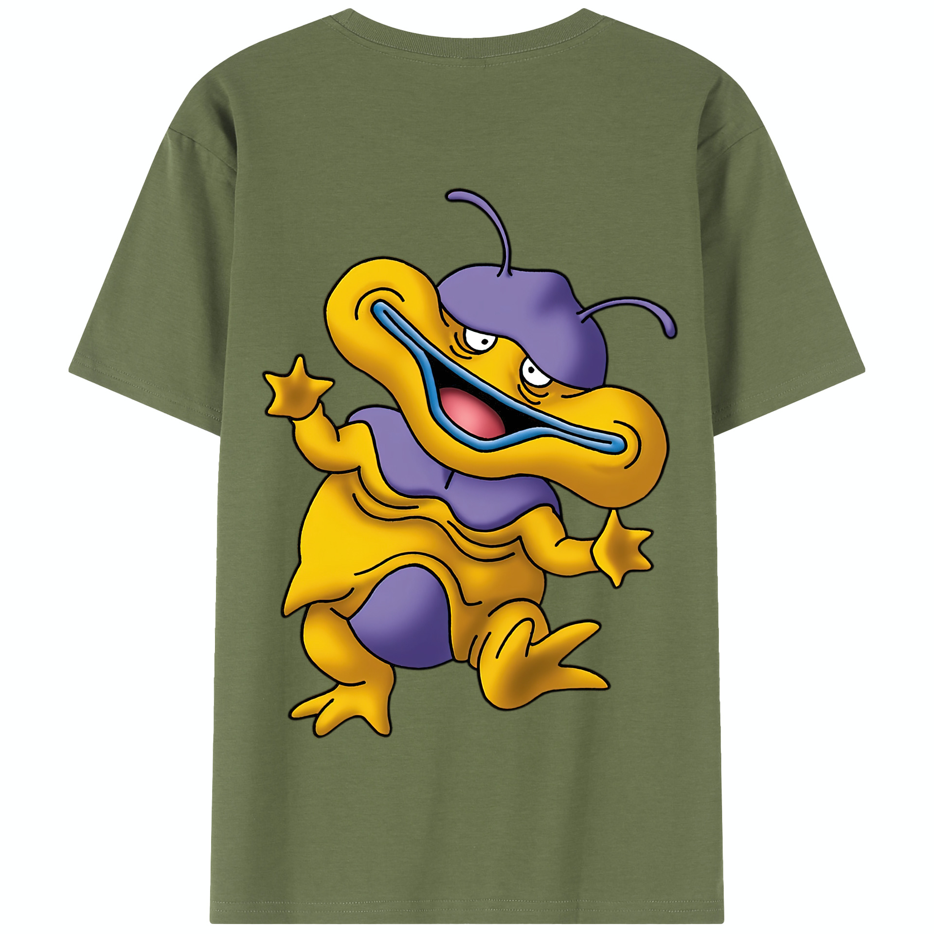 （画像用） ドラゴンクエスト Doragon Kuesuto Dragon Quest 綿100％半袖Tシャツ（背面プリント）